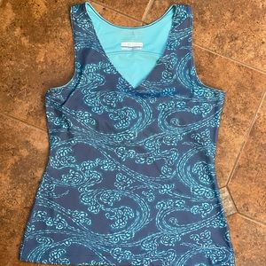Columbia Omni-Shade Athletic Top-Turquoise & Gray